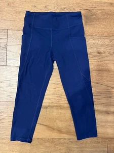 Athleta Girl Stash Your Treasures Capri Legging Blue Activewear Size XL/14 - Picture 1 of 3