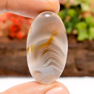 Genuine Botswana Agate Oval Shape Cabochon Loose Gemstone 27 Ct. 32X18X5 mm - Picture 1 of 4