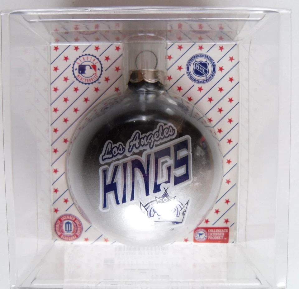 NHL Los Angeles Kings 2 Pieces Glass Christmas Tree Ball Ornaments Hockey - Image 1 of 1