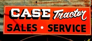 Vintage Case Tractor Sales Service Hand Painted Farm Machinery DEALERSHIP SIGN - Picture 1 of 7