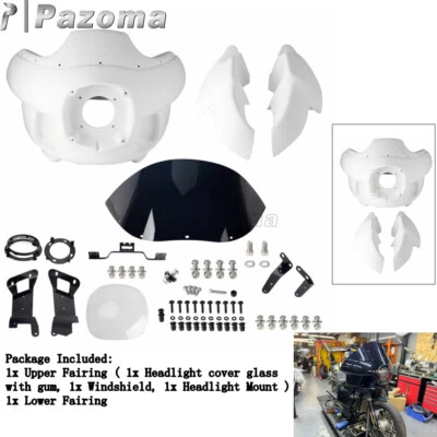 Carenado superior e inferior blanco para Harley Softail FXBB FXBBS FXLR FXLRS FXFB '18-Up Foto 1 de 4