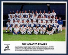 1983 ATLANTA BRAVES 8" x 10" Team color photo: Joe Torre~Dale Murphy~Phil Niekro