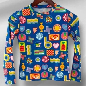 Crewcuts x KID MADE MODERN Swim Top Candy Printed Rash guard Girls Size 12 - Picture 1 of 10