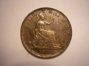 1894 Farthing, Queen Victoria, KM# 753, UK, Sp#3958 - Picture 1 of 8