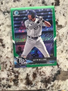 Tarjeta Bowman 2018 cromo verde refractor prospect 46/99 Justin Williams #BCP10 - Imagen 1 de 1