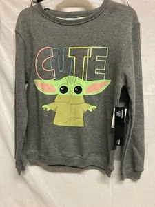Girls Baby Yoda Star Wars Sweatshirt Long Sleeve Pullover Size 6 Small - Picture 1 of 2