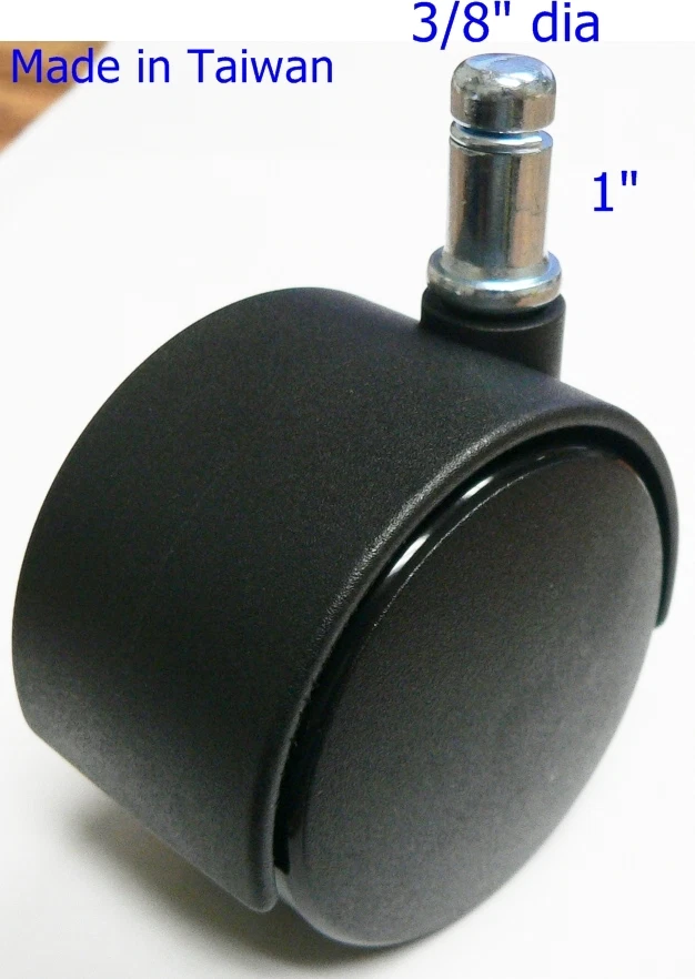 Oajen 2" chair caster wheel, 3/8" x 1" grip ring stem, 5 pack, 90 lbs rating per