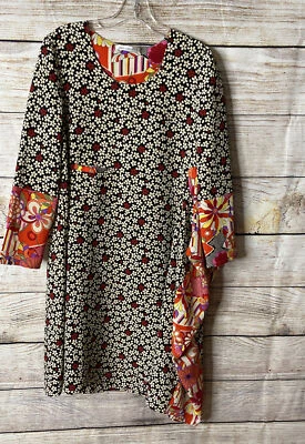 CLARA COLLINS PARIS Tribulations LAGENLOOK DRESS Artsy Dress Taille 3 ￼US M ?? - Photo 1/4