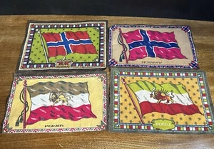 4 Tabak Filz Flanell Fahnen Norwegen Persien 8-1/4" x 5-1/2 - Bild 1 von 3