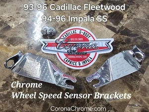 CHROME Wheel Speed Sensor BRACKETS - 93-96 Cadillac Fleetwood, 94-96 Impala SS - Picture 1 of 5