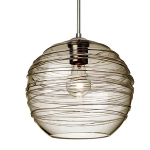 Besa Lighting Wave 10 1 Light Cord Pendant, Satin Nickel/Gray - 1JT-462702-SN - Picture 1 of 1