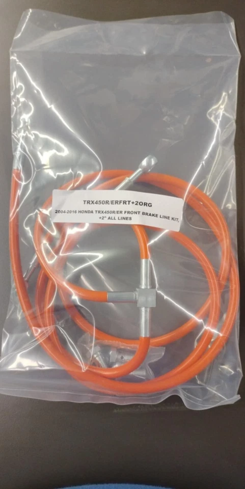 ORANGE +2" EXTENDED FRONT BRAKE LINES  & +2" STEM  KIT HONDA TRX450R TRX450ER - Image 1 of 1