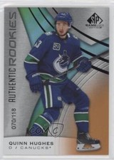 2019 SP Game Used Authentic Rookies Orange Rainbow 70/118 Quinn Hughes Rookie RC