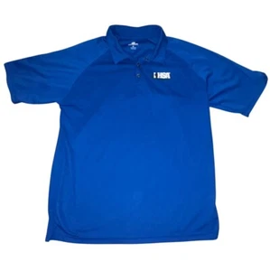 IHSA Mens Short Sleeve Textured Polo Shirt-Blue/Black/White-Size XL-GUC - Picture 1 of 4