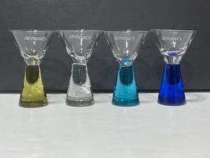 Four (4) Carnival Cruise Line Hand Blown Weighted Base Shot Glasses - Picture 1 of 7