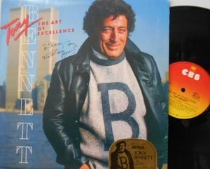 TONY BENNETT SIGNED / AUTOGRAPHED LP AUSTRALIAN Art Of Excellence + HYPE STICKER - Picture 1 of 2
