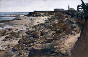 Oil painting jose jimenezy aranda - The Beach at Chipiona wonderful landscape @@ - Picture 1 of 1