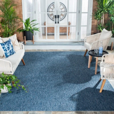 SAFAVIEH Outdoor CY8520-36822 Courtyard  Navy / Navy Rug - Image 1 of 4