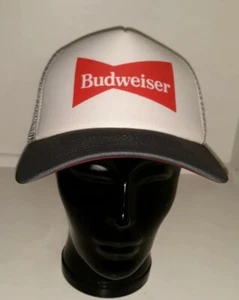Budweiser Trucker Hat Snapback Cap Budweiser Beer Grey Red White NEW - Picture 1 of 4