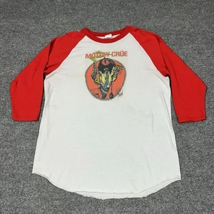 Motley Crue XL Raglan Shirt weiß Baumwolle Band Rock GUC - Bild 1 von 8