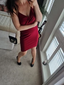 Boohoo Burgundy Sexy Cocktail Dress Size Uk 14-16 XL - Picture 1 of 9