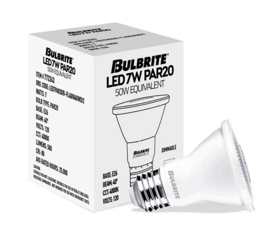 BULBRITE LED 7W PAR20 50W Equivalent  - Image 1 of 1