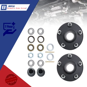 Fit For 1-1/16" Axil 5 Bolt Set of 2, 2000lb Trailer Hub Kit Assembly 5x4.5 - Picture 1 of 13