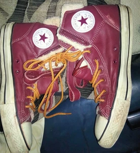 converse leather fur lined high top trainers uk9 - Picture 1 of 5