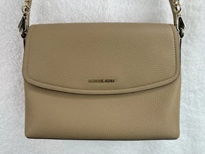 Michael Kors Womens Convertible handbag Flap Taupe Crossbody Shoulder Bag Med - Picture 1 of 10