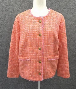 Blazer Jill Clementine Mujer Grande Bolsillos Abotonados Forrado Naranja Flecos NUEVO - Imagen 1 de 19