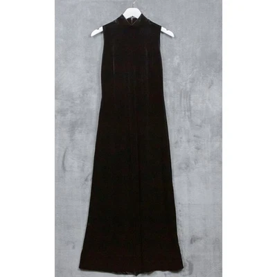 RONNI NICOLE Black Velvet Mock Neck Maxi Dress Whimsigoth Grunge Witchy 90s VTG - Image 1 of 4