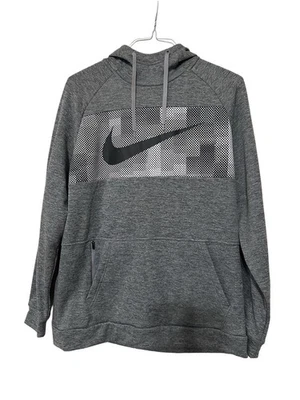 Sudadera con Capucha Nike Pullover Gris/Blanco/Negro Grande Dri-Fit Ajuste Estándar Para Mujer’s   Foto 1 de 4