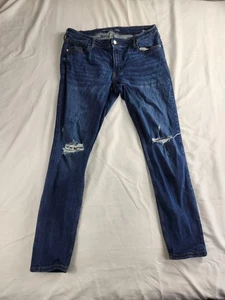 Old Navy Jeans 16 lang Damen blau Mid Rise Rockstar Super Skinny Distressed  - Bild 1 von 11