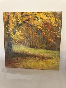 ALEKSANDER GARNCAREK POLISH ARTIST OIL ON CANVAS AUTUMNAL FOREST SCENE - Picture 1 of 4
