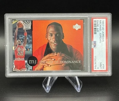 Cubierta superior rara Air Michael Jordan #58 1997 PSA 9 Chicago Bulls Salón de la fama Foto 1 de 3