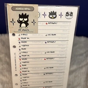 3 Paquetes - Papel de Recarga de Dirección de Teléfono Badtz Maru Sanrio RARO De Colección, Talla A6, LV MM - Imagen 1 de 8