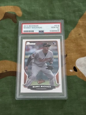 Bowman Manny Machado 2013 novato radiocontrol Orioles #215 PSA 10 Foto 1 de 2