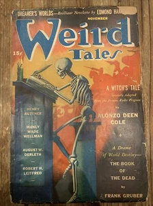 WEIRD TALES November 1941 pulp magazine August Derleth Hannes Bok art cover - Imagen 1 de 10