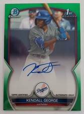 2023 Bowman Draft Kendall George Chrome 1st Auto Green Refractor/99