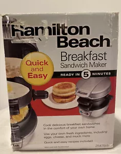 KITCHENWARE...Hamilton Beach Quick Easy Breakfast Sandwich Maker Silver 25475W - Picture 1 of 6