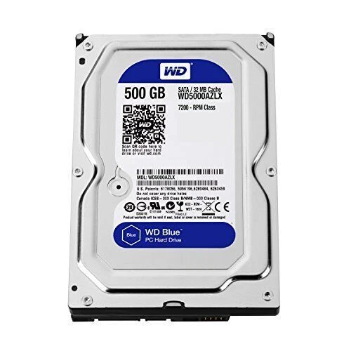 Western Digital Blue 500GB HDD, SATA, 3,5 Zoll Interne Festplatte (WD5000AZLX)