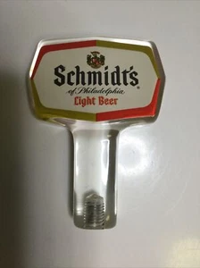 Vintage Schmidt's Of Philadelphia Light beer Acrylic Beer Tap Handle 4.5" - Picture 1 of 9