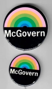 Un par de botones de campaña presidencial arco iris de George McGovern celuloides - Imagen 1 de 1