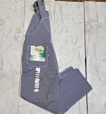 Vintage Key Imperial DeadstockMens Overalls 38x29 Hickory Pin Striped Bibs NWT - Image 1 of 4