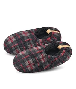 Herren weiche Sohlen Hüttenschuhe Socken mit Greiflingen, kuschelig & warm 13-16 Gitter grau - Bild 1 von 8