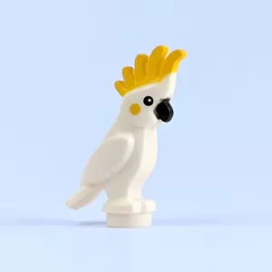 LEGO Minifigure Uccellino Cockatoo - Pappagallo Bianco con Cresta Gialla - Nuovo Animale Lego - Foto 1 di 3