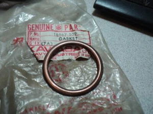 1976-92 KAWASAKI JS 400 440 EXHAUST GASKET COPPER NOS OEM 11009-3784 18067-509 - Picture 1 of 2
