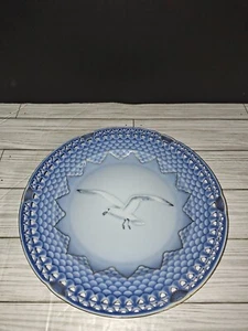 BING & GRONDAHL The Seagull Anniversary Plate 1978 Blue Gold Pierced Rim Denmark - Picture 1 of 7