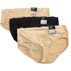 3 Women's Bali Hipster Panty 2XL 2X Size 9 NWT DFPC63 3 Pack NEW - Picture 1 of 8