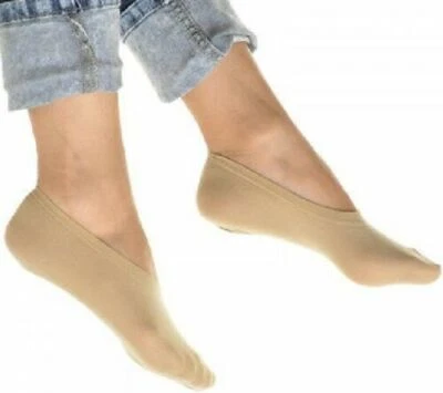 Calcetines No Show Mujer Forro Nylon Antideslizante Invisible Corte Bajo para Pisos Beige Paquete de 3 Foto 1 de 4